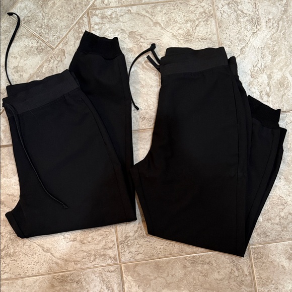 Mandala Pants - 2 pair Black Mandala Scrub Jogger Pants Med Petite